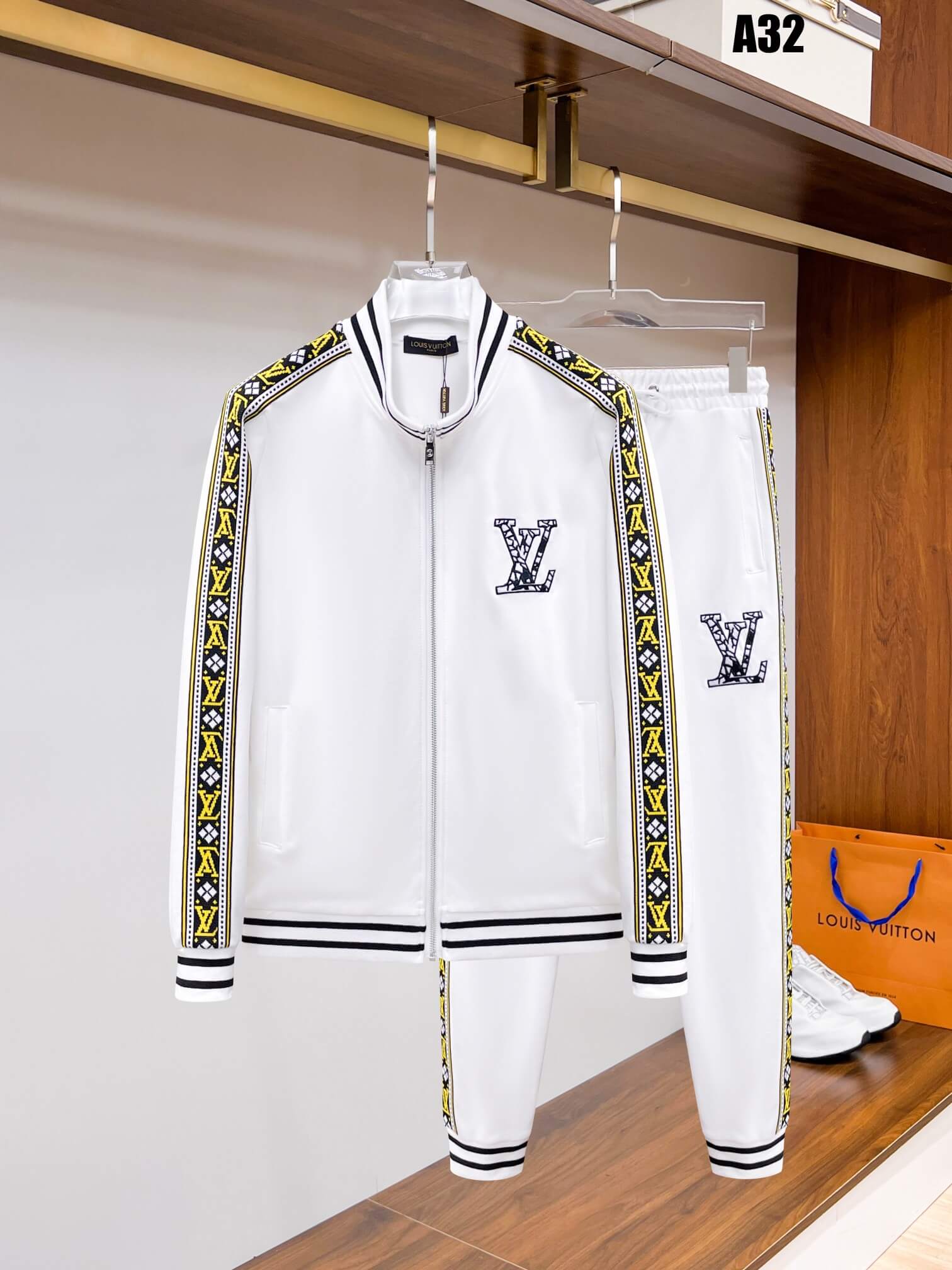 Louis Vuitton Fair Isle Stripe White Tracksuit - Hollo